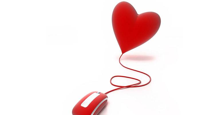 Mouse Love Heart And White Background